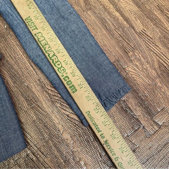 J. Crew Regent Blazer Jacket Chambray Denim Ruffles Academia Career Office Sz 0 - Picture 15 of 15